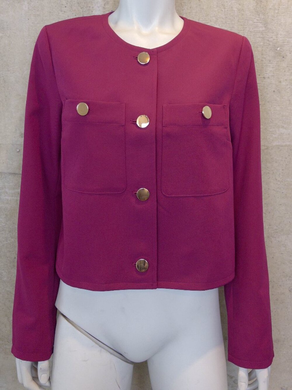 INC CROPPED MAGENTA BLAZER